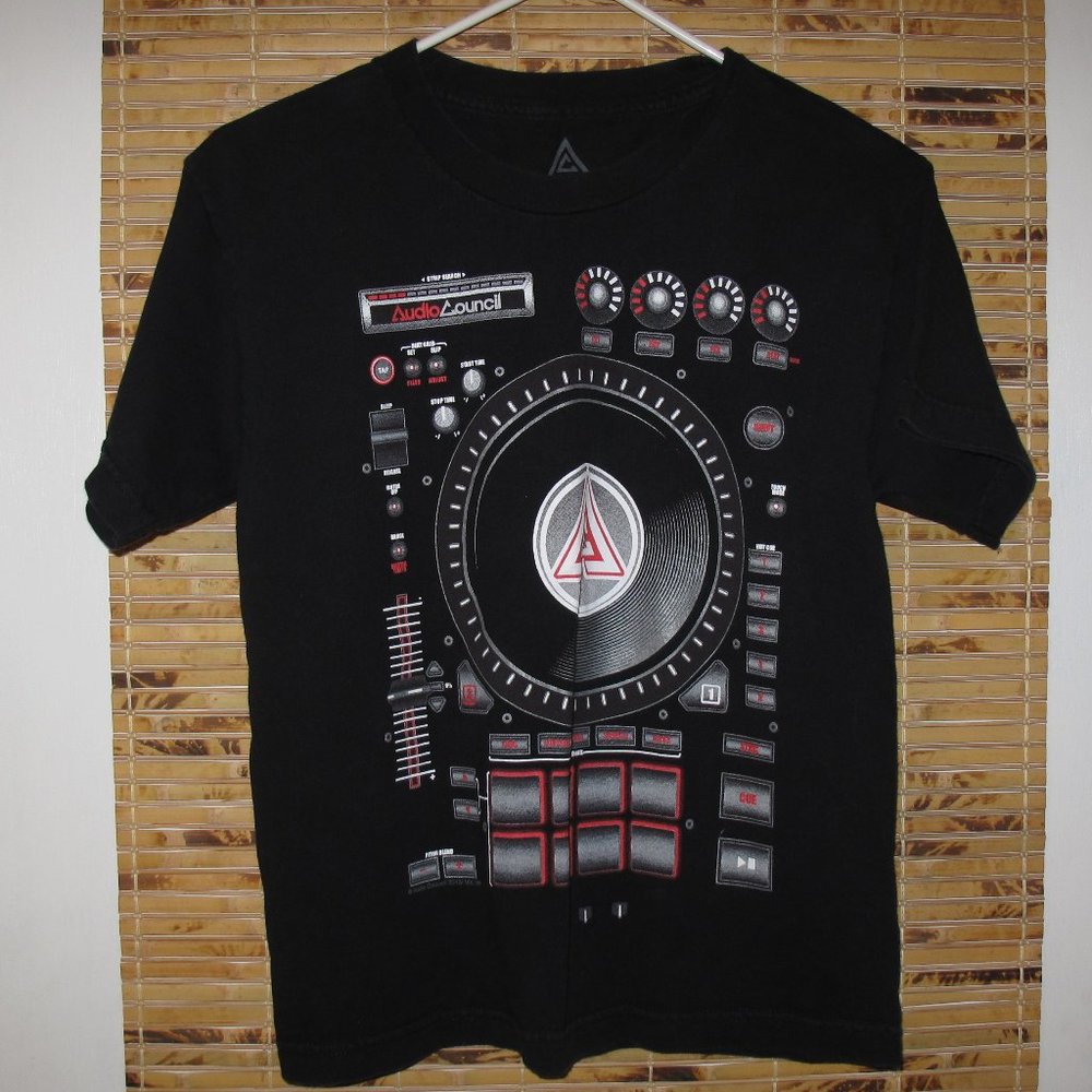 AUDIO COUNCIL Black Short Sleeve Graphic T-Shirt (*Youth Size: L)